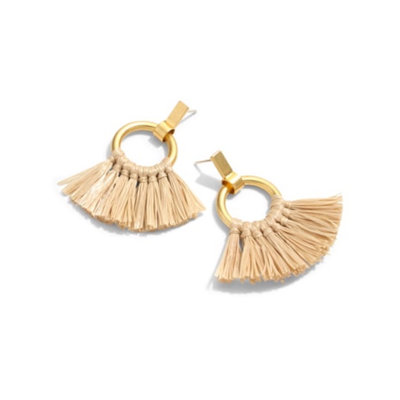 Madewell Jewelry - Madewell Raffia Tassel Hoop Earrings